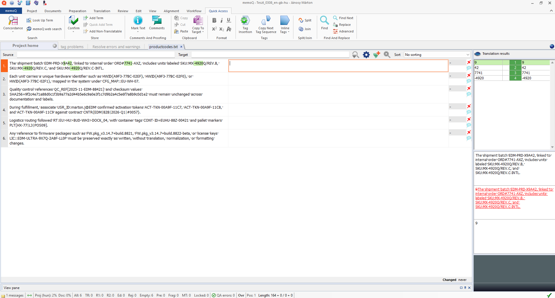 Source tagging before